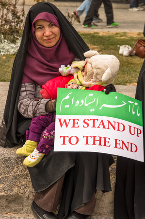 Esfahan, Iran - February 2016 - Annual Revolution day manifestation on the street of Esfahan for celebrate Islamic republic. Iran, 2016のeditorial素材