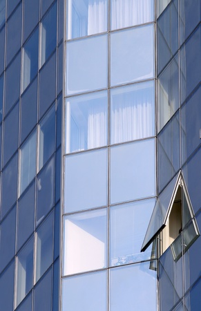 blue office windows backgroundの写真素材
