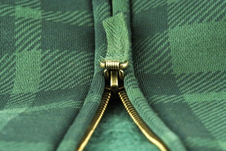 jacket fragment with metal zipper
