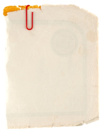 Old grungy cardboard isolated on whiteの写真素材