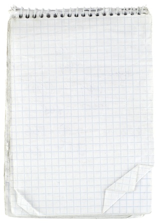Old checked notebook paperの写真素材
