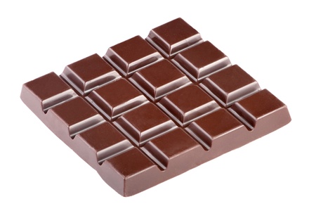 Milk chocolate bar isolated on white backgroundの写真素材