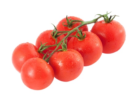 Fresh tomatoes on the white backgroundの写真素材
