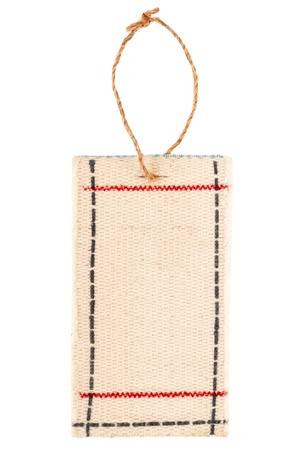 Blank fabrics tag tied with a stringの写真素材