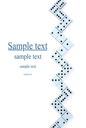 Domino pieces in a line or zigzag isolated on whiteの写真素材