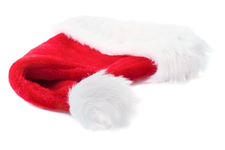Santa Claus red hat on white backgroundの写真素材