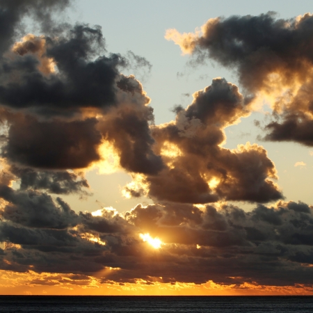 Beautiful sunset sky with cloudsの写真素材