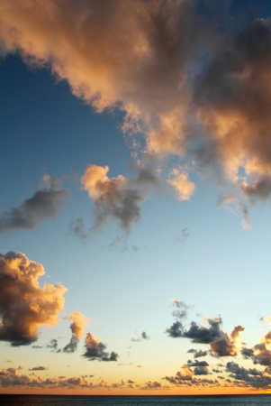 Beautiful sunset sky with cloudsの写真素材