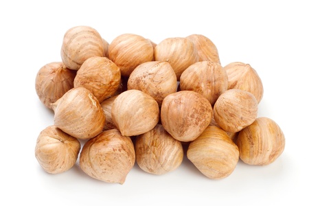 Filbert nut isolated on white backgroundの写真素材