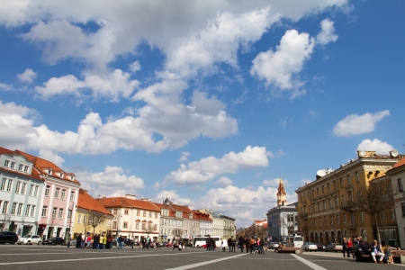 The Town Hall Square  Rotuses aikste  in Vilnius, Lithuaniaのeditorial素材