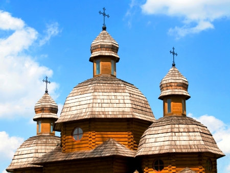 Old wooden church in Ukraineの写真素材