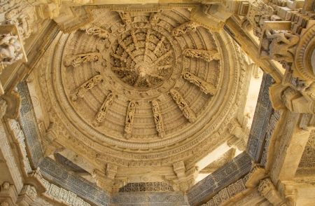 Ceiling in Ranakpur Chaumukha temple, Rajasthanのeditorial素材