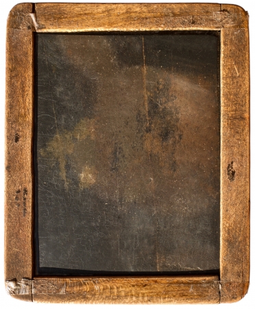 Vintage slake blackboard isolated on whiteの写真素材