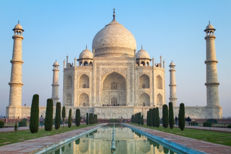 View of Taj Mahal, Agra, Uttar Pradesh, Indiaの写真素材
