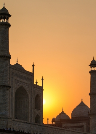 Taj Mahal sunset view from the banks of the Yamuna riverの写真素材