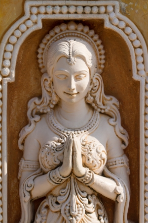 White marble Hindu statue in Rishikesh, Uttarakhandの写真素材
