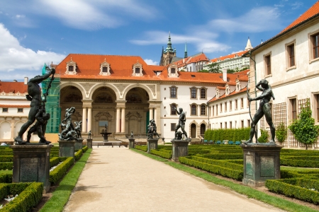 Waldstein palace garden (Valdstejnska Zahrada) and building of the Senate of Czech Republic in Pragueのeditorial素材
