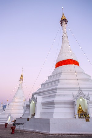 Wat Phra That Doi Kong Mu temple stupa in Mae Hong Son, Northern Thailandの写真素材
