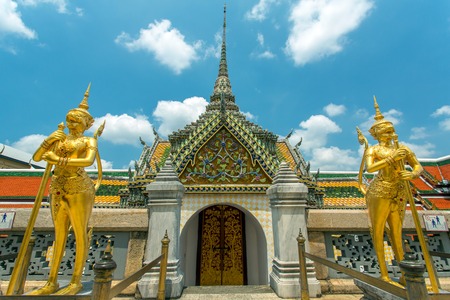 Wat Phra Kaew. Grand Palace, Bangkok, Thailandの写真素材
