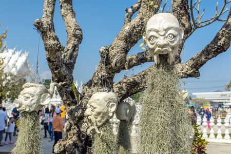 Devil head at white temple (Wat Rong Khun, Chiangrai, Thailand).のeditorial素材