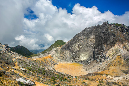 Sibayak volcano near Berastagi in northern Sumatra, Indonesiaの写真素材