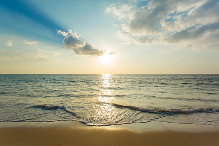 Beautiful sunset over the seaの写真素材