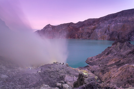 Sunrise at Kawah Ijen, Indonesiaの写真素材