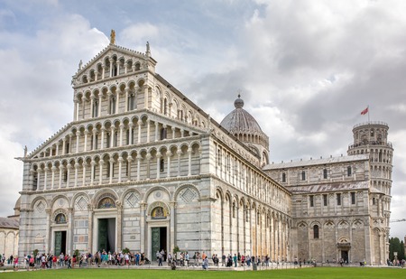 Leaning tower and Cathedral in Pisa, Italyのeditorial素材