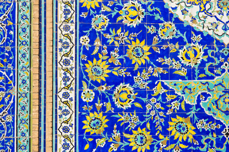 Tiled background with oriental floral ornamentsの写真素材