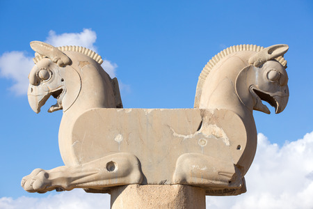Achaemenid Griffin, or Homa, in Persepolis, Iranの写真素材