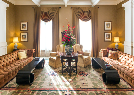 Hotel lobby interior with classic style furnitureの写真素材