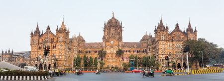 Chatrapati Shivaji Terminus earlier known as Victoria Terminus in Mumbai, India. Panoramaの写真素材