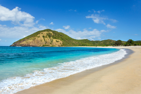 Long Kuta sand beach, Lombok, Indonesiaの写真素材