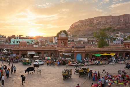 Jodhpur, India - March 7, 2016: Famous victorian Clock Tower in Jodhpur, Indiaのeditorial素材