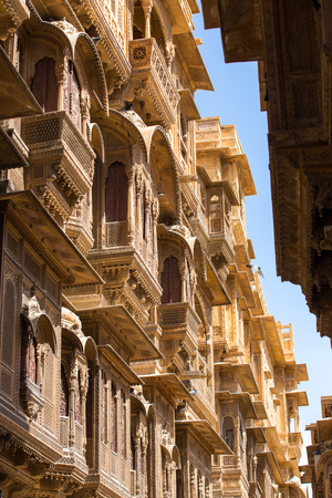 Nathmalji ki Haveli at Jaisalmer, India. Architectural detailのeditorial素材