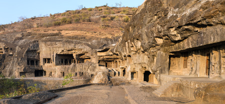 Ellora caves near Aurangabad, Maharashtra state in Indiaの写真素材