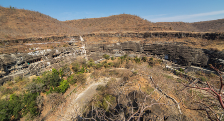 Ajanta caves near Aurangabad, Maharashtra state in Indiaの写真素材