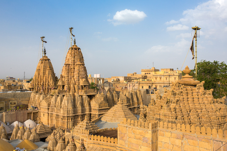 Roof of the Jain temple in Jaisalmer, India.の写真素材