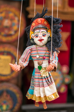 Traditional Nepalese puppet in Kathmandu, Nepalの写真素材