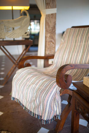 Cozy retro chair close-up. Interior detailの写真素材