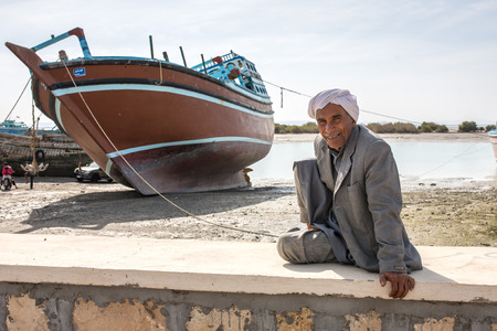 Qeshm island, Iran - December 20, 2015: Portrait of the unidentified iranian man on Qeshm island.のeditorial素材