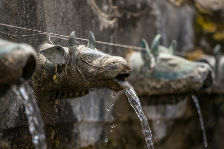 Wall Fountain at sacred Muktinath temple in Annapurna Region in Nepal. Jwala Mai of Muktinath.の写真素材