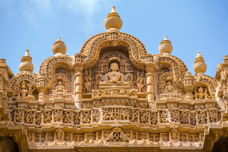 Detail of the Jain temple in Jaisalmer, India.の写真素材