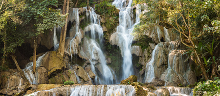 Kuang Si Waterfalls, Luang Phrabang, Laos.の写真素材