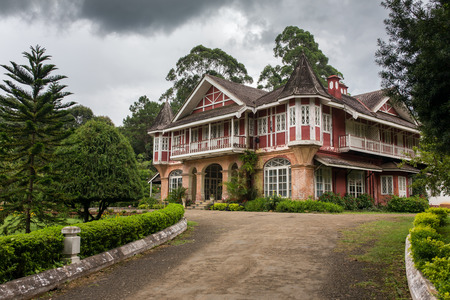 A British-style house at downtown in Pyin Oo Lwin, Myanmar. The small town of Pyin Oo Lwin is a...
