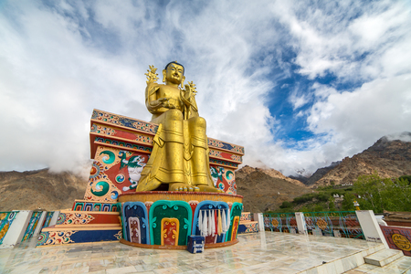 The Statue of Maitreya at Likir Gompa (Monastery) in Ladakh, Indiaの写真素材