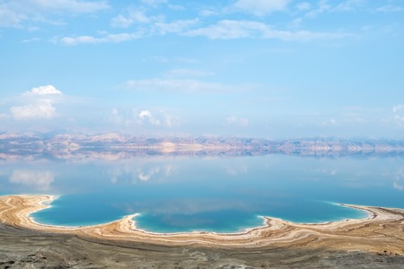 View of Dead Sea coastline in Israel. Texture of Dead sea.の写真素材