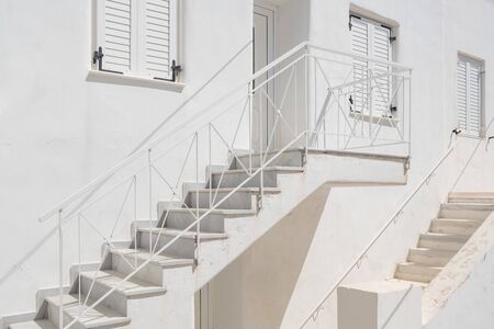 Traditional cycladic white house facade on Paros island, Cycladesの写真素材