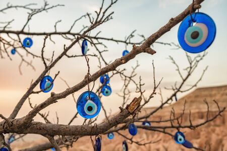 Group of traditional Turkish Amulet Evil Eye - The Blue Eyeの写真素材