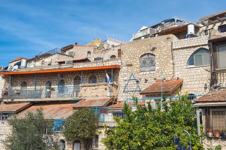 Building with Star of David on it in Tzfat, Israelのeditorial素材